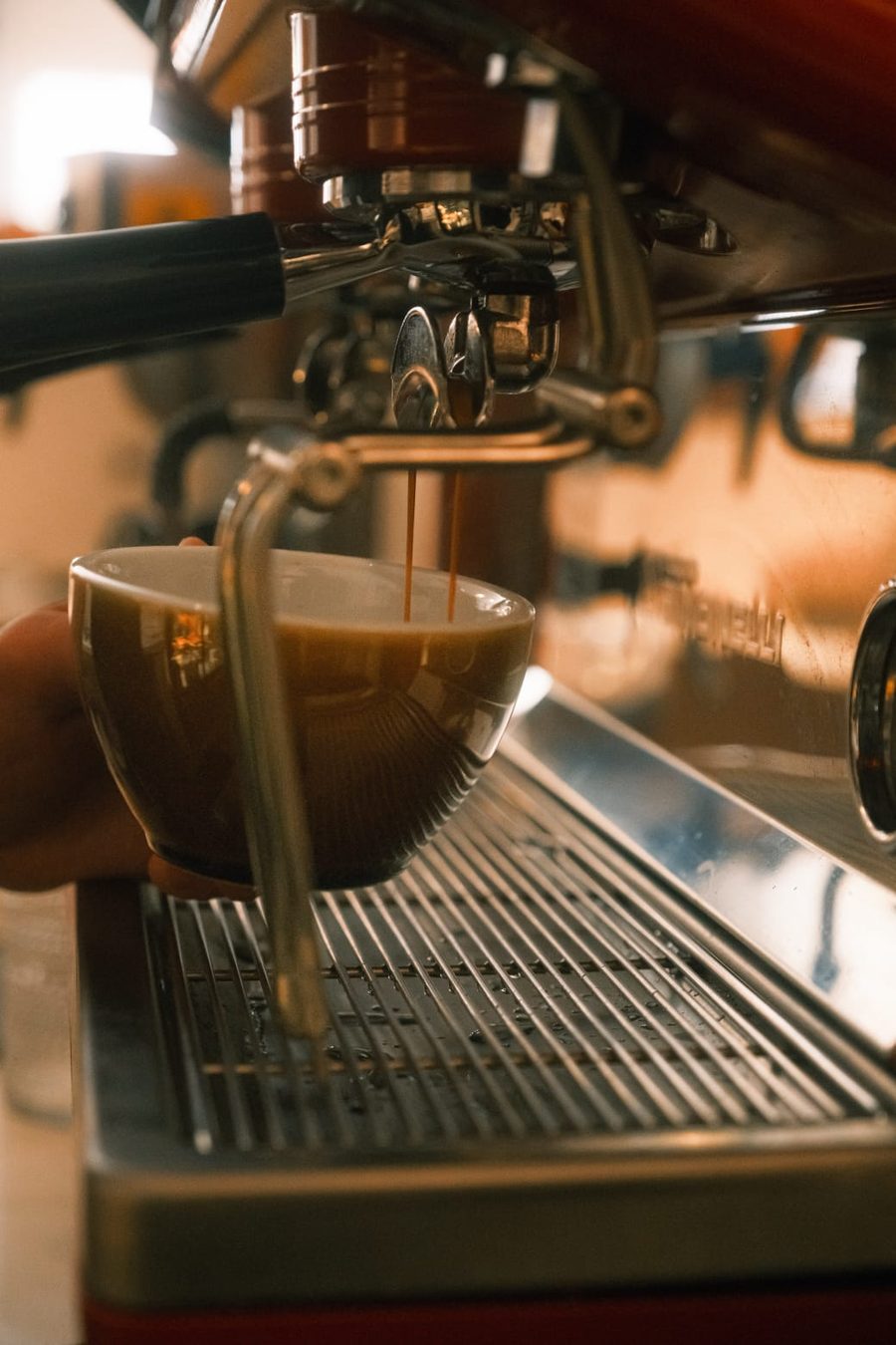 Espresso pouring at the Hayaat bar